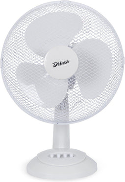 Deluxa Tafelventilator - 30cm - 85° Oscillerend 3 Snelheden - Wit