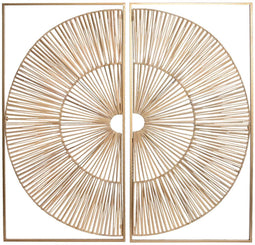 Wanddecoratie Home ESPRIT Gouden Natuurlijk 50 x 2 x 100 cm (2 Onderdelen)