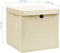vidaXL - Opbergboxen - met - deksel - 10 - st - 28x28x28 - cm - crèmekleurig