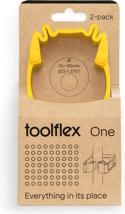 Toolflex One Gereedschapshouder - Muurbevestiging - Ø15-35mm - Geel (2x)