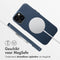 Accezz MagSafe Leather Backcover - Krasbestendig - Donkerblauw (iPhone 13)