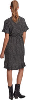 VERO MODA VMHENNA - Wrap jurk - Korte mouwen met ruche details - Blauw - Dames - Maat XS