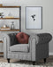 Fauteuil CHESTERFIELD Stof Lichtgrijs