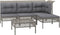 vidaXL - 5-delige - Loungeset - met - kussens - poly - rattan - grijs