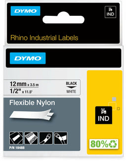 Dymo IND Flexibel Nylon - 12mm x 3,5m - Thermische overdracht - BW