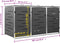 vidaXL - Containerberging - driedubbel - 207x77,5x112,5 - cm - roestvrij - staal