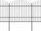vidaXL - Tuinhek - met - speren - bovenkant - (1,5-1,75)x13,6 - m - staal - zwart