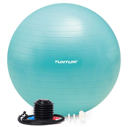 Tunturi Anti Burst Fitnessbal - Yoga bal 65 cm - 220 kg gebruikersgewicht - Turquoise