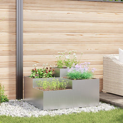 vidaXL - Tuinplanter - 80x80x48 - cm - Gegalvaniseerd - Staal