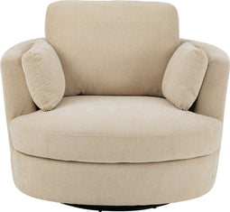 J-Line loungestoel Swiv - populierenhout/schuime - hout - beige