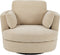 J-Line loungestoel Swiv - populierenhout/schuime - hout - beige