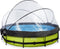 EXIT Lime zwembad ø360x76cm met filterpomp en overkapping en schaduwdoek - groen