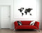 MiMi Innovations® Luxe Houten Wereldkaart - Muurdecoratie - True Puzzel met Landnamen - 150x90 cm/59.1x35.4 inch - Zwart