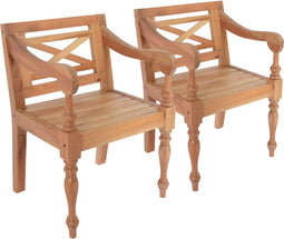 vidaXL - Stoelen - Batavia - 2 - st - massief - mahoniehout - lichtbruin