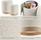tectake® Set van 2 Hockers Orchidee - Gestoffeerd - Opbergruimte - Bouclé - Beige (2 stuks)