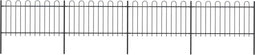 vidaXL - Tuinhek - met - ronde - bovenkant - 6,8x1 - m - staal - zwart