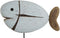 Decoratieve figuren Home ESPRIT Wit Natuurlijk Vis Verouderde afwerking (2 Stuks)
