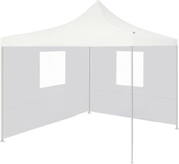 vidaXL - Partytent - met - 2 - zijwanden - inklapbaar - 2x2 - m - staal - wit