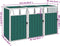 vidaXL - Afvalbakberging - driedubbel - 213x81x121 - cm - staal - groen