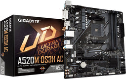 Gigabyte A520M DS3H AC - Moederbord micro ATX - Socket AM4 - WiFi 5 - Bluetooth 4.2