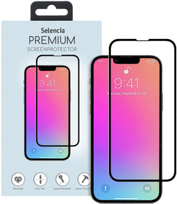 Selencia Gehard Glas Premium Screenprotector - 9H Bescherming - Zwart (iPhone 13 / 13 Pro / 14)