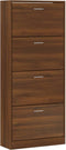 vidaXL - Schoenenkast - 63x24x147 - cm - bewerkt - hout - bruin - eikenkleur