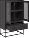 vidaXL - Hoge - kast - 68x39x111,5 - cm - staal - zwart