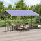 vidaXL - Luifel - vrijstaand - 400x300 - cm - stof - en - staal - blauw - en - wit