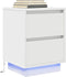 vidaXL - Nachtkastje - met - LED-verlichting - 38x34x50 - cm - wit