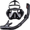 Travelhawk Snorkelmasker - Snorkel - Snorkelset - Duikbril met Snorkel - Versterkt Glas - Dry Top - Zwart
