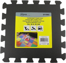 9 Stuks zwarte puzzel vloertegels foam 30 x 30 cm - Puzzel speelmat - Baby/peuter speelgoed matten