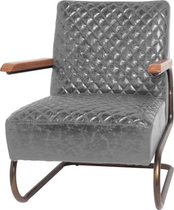 Lifestyle EDWARD SWING armchair Grey/grijs leren Fauteuil