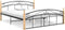 vidaXL - Bedframe - metaal - en - massief - eikenhout - zwart - 160x200 - cm