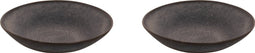 Palmer Bord diep Houston 22 cm Zwart Grijs Stoneware 2 stuks