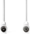 Nedis Coaxkabel - Coax Male naar Coax Female - 120 dB - 75 Ohm - 3.00 m - Wit