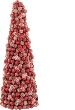 J-Line decoratie Kegel Bessen - kunststof - rood - small