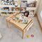 COSTWAY 2-in-1 kindertafel - omkeerbaar tafelblad - speeltafel van grenenhout met opbergruimte - natuur