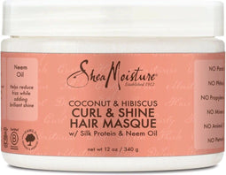 Shea Moisture Coconut & Hibiscus - Haarmasker - Curl & Shine Hair Masque - 340 g