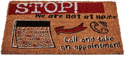 Gift Decor Deurmat Stop Rood Bruin Natuurlijk Zwart 40 X 1,5 X 60 Cm Kokosvezel