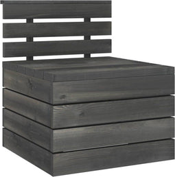 vidaXL - Tuinmiddenbank - pallet - massief - grenenhout - donkergrijs