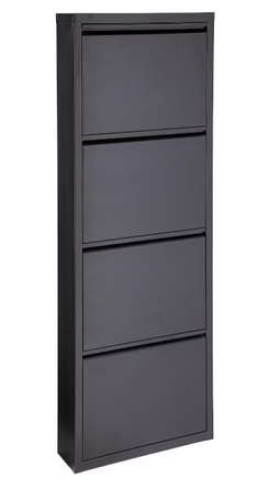 Bizzotto Eyvin - Schoenenrek - 4 Vakken - Zwart - 50x15x140 cm