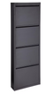 Bizzotto Eyvin - Schoenenrek - 4 Vakken - Zwart - 50x15x140 cm