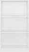 vidaXL - Boekenkast - 3 - schappen - 60x24x109 - cm - bewerkt - hout - hoogglans - wit