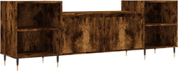 vidaXL - Tv-meubel - 160x35x55 - cm - bewerkt - hout - gerookt - eikenkleurig