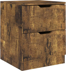 vidaXL - Nachtkastje - 40x40x50 - cm - bewerkt - hout - gerookt - eikenkleurig