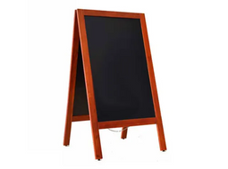 DiscountOffice Krijtstoepbord - 75x135cm - Dubbelzijdig beschrijfbaar - Mahonie