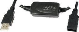 LogiLink UA0143 - USB 2.0 Repeaterkabel - USB-A stekker naar USB-A bus 10 m Zwart