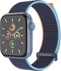 imoshion Nylon⁺ bandje - Geschikt voor Apple Watch 1, 2, 3, 4, 5, 6, 7, 8, 9, 10, SE, Ultra (2) - 44/45/46/49 mm - Donkerblauw - One Size