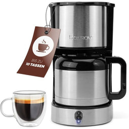 Clatronic KA 3805 - Thermo-koffiezetapparaat - RVS thermoskan 1,2L voor 8-10 kopjes - Automatische uitschakeling