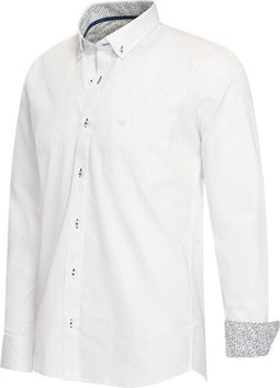 Cappuccino Italia Stretch Overhemd Ancona - Heren Overhemd - Katoen Elastaan - Wit - Maat XL